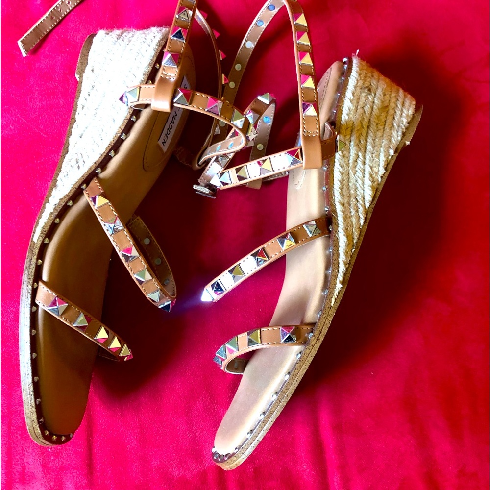 Studded wedge sandals